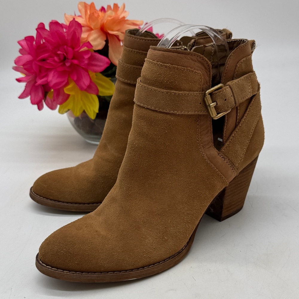 Sam Edelman Women's Suede Cutout Ankle Booties in Brown Size 8 MCA9448A